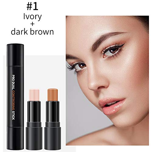 ONLYOILY Concealer,concealer contour highlighter stick contour stick, Highlight Stick,Professional Waterproof Concealer Contouring Pen,double-end