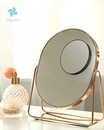 OMIRO 10X Magnifying Mirror, Travel Size Suction Magnifier Mirror for Makeup & Bathroom Shaving (8.8cm Black,with Tweezer)