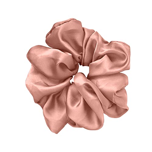 JeoPoom Silk Hair Scrunchy, Frizz and Breakage Prevention Silk Hair Rope, Regular Donut Hair Ties, Elastics Ponytail Holder, Silk Scrunchies for