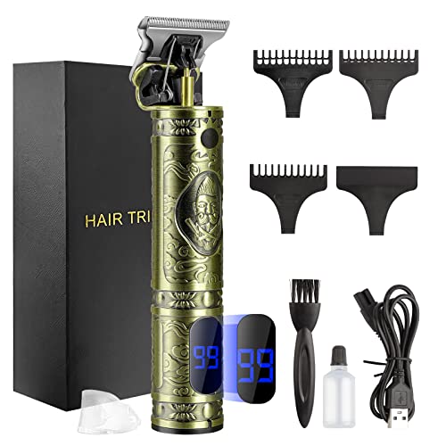 Hair Clippers for Men, AISEELY Beard Trimmer Men, LCD Screen Zero Gapped T-Blade Trimmer Clippers for Hair Cutting, Professional Cordless Electri