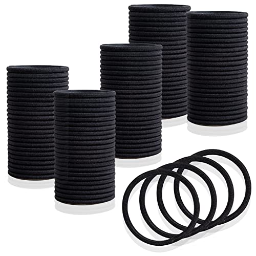 LUPA 100 Pcs Hair Bands for Women, 4mm Snag Free Hair Ties for Girls, Hair Bobbles for Women, Hairbands for Thick Hair, Ponytail Holders, Strong