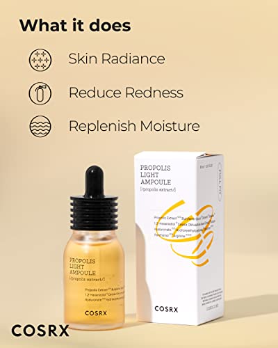 COSRX Propolis Ampoule 1.01 fl.oz / 30ml | Glow Boosting serum with 73.5% Propolis | Hydration, Clearer Complexion, Glowing Skin
