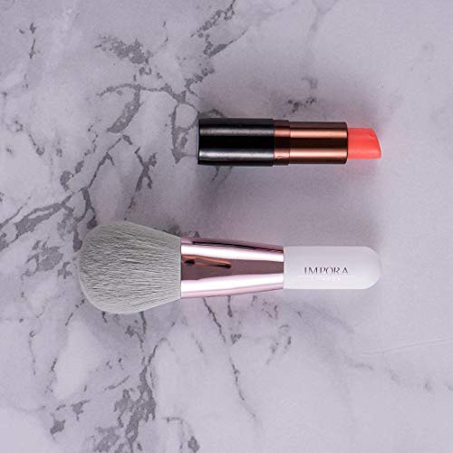 Powder Makeup Brush Mini by Impora London - Travel Size for Blush, Bronzer, Highlight, Foundation, Mineral. Liquid or Powder.