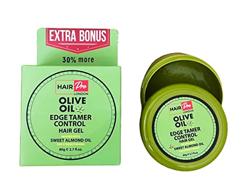 HAIRPRO LONDON OLIVE OIL EDGE CONTROL HAIR GEL INFUSED WITH SWEET ALMOND OIL 80G