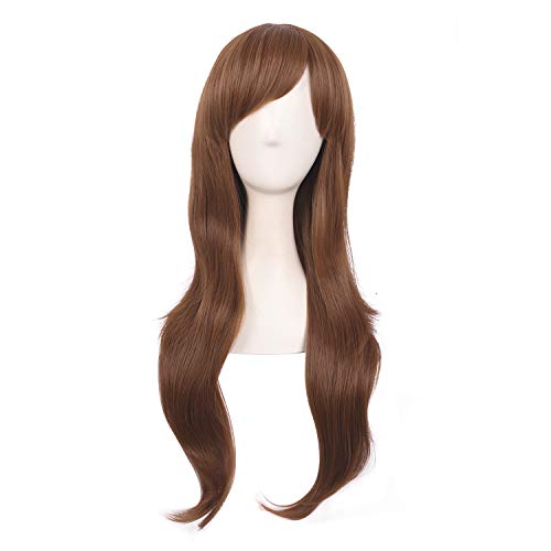 MapofBeauty 28" 70cm Long Curly Hair Ends Costume Cosplay Wig (Pink)