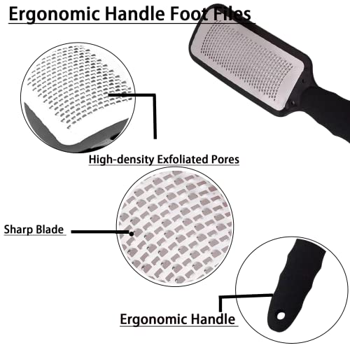 Hard Skin Remover Foot Files, Foot Scraper Hard Skin Remover, Stainless Steel Foot Callus Remover Foot Grater for Dead Skin, Hard Skin, Tough Ski