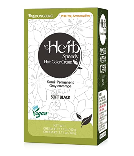 Herb Speedy PPD Free Hair Dye, Ammonia, Paraben Free Hair Color Natural Black Odorless, No more Eye and/or Scalp Irritations From Coloring For Se