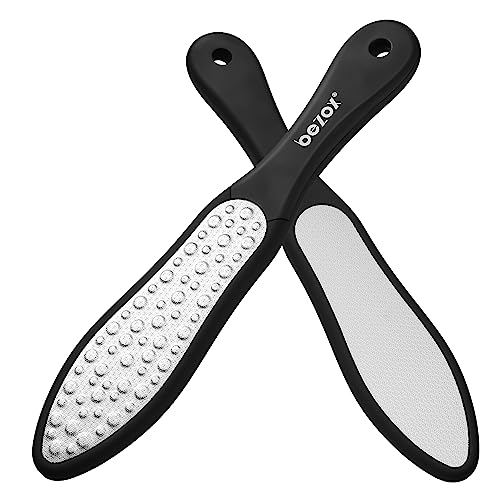 BEZOX Premium Foot File, Double Side Pedicure Rasp, Dead Hard Cracked Skin Calluses Remover, Portable Foot Care Tool, Heavy Duty Stainless Steel