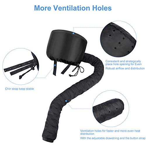 Bonnet Hood Hair Dryer Attachment,Heatigo 2023 Upgraded Version Soft Cap Adjustable For Hand Held Hair Dryer Cap Drying Styling Curling Deep Cond