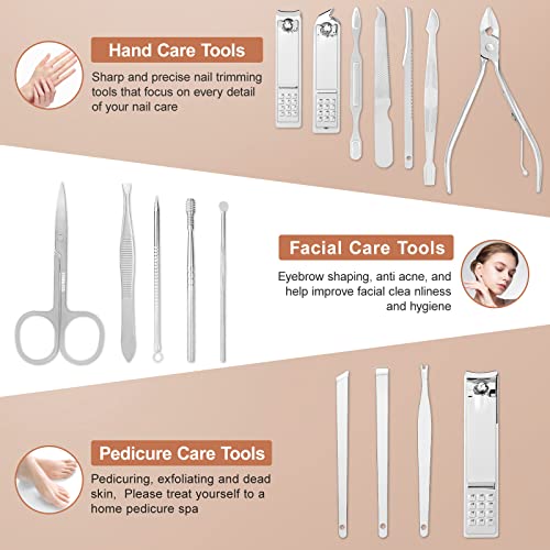 Balala Manicure Set, Nail Clippers Cutters, Professional Stainless Steel Pedicure Care Tools, Grooming Tools Manicure&Pedicure Care, Toe Finger N