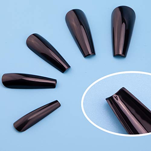 SAVITA 100Pcs Extra Long Press on Nails Acrylic Artificial Fake Nails Coffin Long Ballerina Full Cover False Nails for Nail Art, Nail Salon Suppl