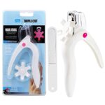 U Shaped Acrylic Nail Clipper, Adjustable False Nail Clipper with Nail File Stainless Steel Nail Trimmer Tips Cutter for Nail Art