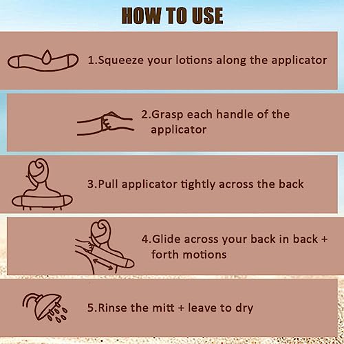 LOPHE Self Tanning Mitt Applicator, Microfiber Back Lotion Applicator Apply Lotion to Back, Self Tan Back Applicator Works With Fake Tan Mitt, Ba