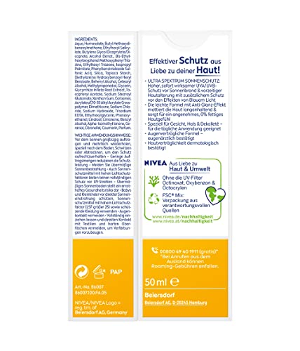 NIVEA SUN Face Sun Cream Frosted Sun Protection SPF 50 Tube 50ml