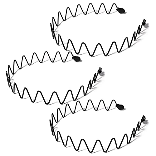 Hair Bands for Men, Non-Slip Sports Fashion Headband, Mens Metal Hair Band, Hair Hoop for Outdoor Sports, Weddings, Daily Wear (3 Pieces)