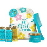 OGX Argan Oil of Morocco Satchel with mini shampoo, mini conditioner, hair oil, hair mask , drawstring bag and comb
