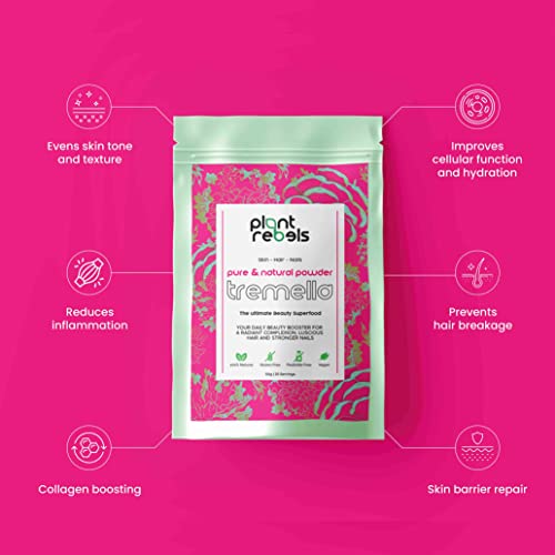 Plant Rebels Skin Plumbing Pure Tremella (Snow Fungus) Extract Powder - Natural Super Mushroom Supplement for Skin, Hair and Nails
