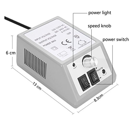 DiiDa Professional Electric Manicure Drill Set Acrylic Nail Gel Polish Remover Electric Nail Files Pedicure Kit with [100pcs Sand Rings+1 Powder