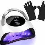 UV LED Nail Lamp, Easkep 120W Nail Lamp for Gel Polish, 36 Beads Gel Lamp for Nails with LCD Touch Screen/4 Timer Setting/Auto Sensor with 1 Pair