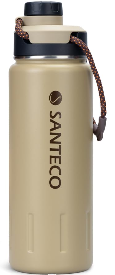 SANTECO Stainless Steel Insulated Drinking Bottle 710 ml I Leak-Proof Vacuum Flask I BPA-Free with Screw Cap Insulated Bottle for Sports, Running