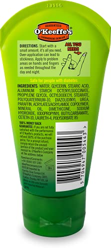 O'Keeffe's Working Hands, 58ml Tube - Hand Cream for Extremely Dry, Cracked Hands | Instantly Boosts Moisture Levels, Creates a Protective Layer