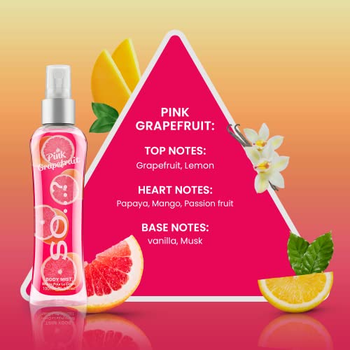 Body Mist By So…? Luscious Four Womens Body Mist Gift Set, with Pink Grapefruit, Vanilla, Candy Floss, & Sweet Pea, Fragrance Spray Set (4x100ml)