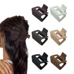 6 PCS Small Claw Clips, 2" Square Matte Hair Claw Clips for Thin/Medium Thick Hair, Strong Hold Hair Clips Nonslip Rectangle Hair Claws for Women