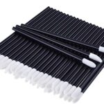 200 Pcs Disposable Lip Brushes Make Up Brush Lipstick Lip Gloss Wans Applicator Tool Makeup Beauty Tool Kits (Black)