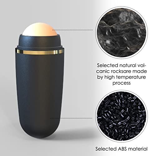 Modloan Volcanic Oil Absorbing Roller, 2 Pcs Reusable Facial Skincare Tools, Oil Control on the Go Volcanic Face Roller for Men and Women at Home