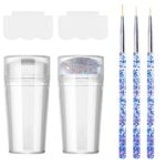 2 PCS Silicone Jelly Stamper, 3 PCS Nail Dotting Pen Double Sided Nail Art Stamper Transparent Nail Stamper French Tip French Manicure Kit with S