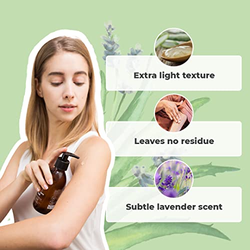 Bionoble Organic Aloe Vera Gel 100ml - Made with 100% Pure Fresh Aloe Pulp and Organic Lavender - Xanthan Free - Face, Eye Contour, Body, Hair -