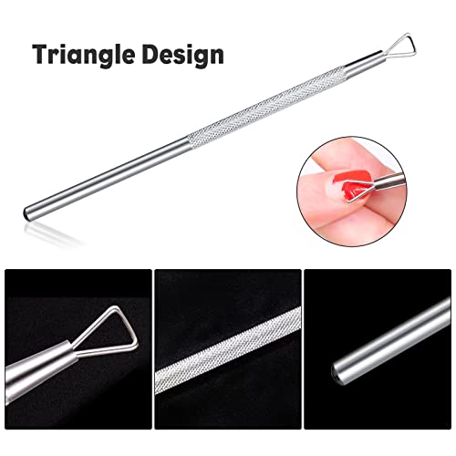 Sularpek 2 Pack Cuticle Pusher and Cuticle Peeler, Cuticle Pusher Stainless Steel Dual Head Nail Scraper,Nail Gel Polish Remover Tool for Fingern