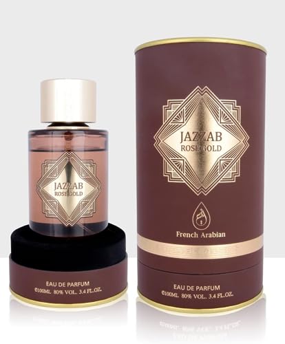 Jazzab Rose Gold Arab Perfume 100ml –Rose Woody Amber Oud Perfume For Her Eau De Parfum 100ml Fresh Scent Spray for Women