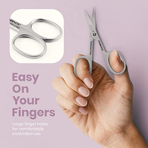 FABINOC® Nail Scissors | Curved Cuticle Scissors for Dead Skin | German Quality Stainless Steel Multi-Purpose Sharp Manicure Scissors for Men & W