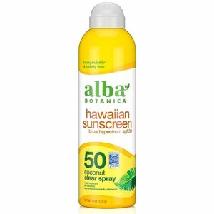 Alba Botanica Coconut Oil Hawaiian Clear Spray SPF 50 Sunscreen, 6 oz.