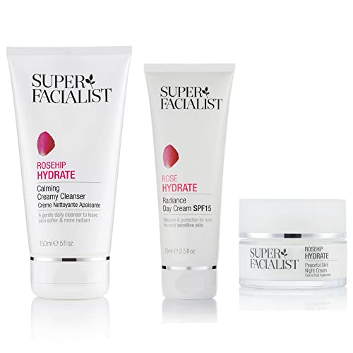 Super Facialist Rosehip Hydrate Radiance Day Cream SPF15, Formulated with UV filters to Protect and Hydrate, 75 ml