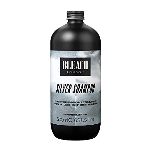 BLEACH LONDON Silver Shampoo - High Pigmented Ashy Silver Rinse, Vegan Cruelty Free, colour Protected Clean, colour Depositing Toning Formula 16.