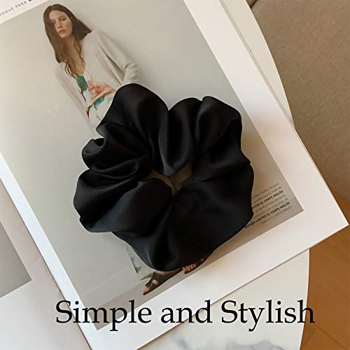 JeoPoom Silk Hair Scrunchy, Frizz and Breakage Prevention Silk Hair Rope, Regular Donut Hair Ties, Elastics Ponytail Holder, Silk Scrunchies for