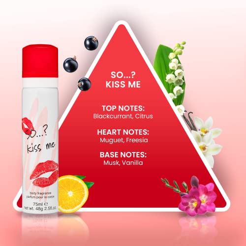 So…? Kiss Me Body Fragrance Spray Bundle 75ml (Pack of 6)