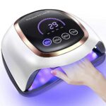 NAXBEY LED UV Nail Lamp,168W UV Lamps for Gel Nails,Gel Nail Lamp with 7.5 Inch Large LCD Touch Screen/4 Timer Setting/Auto Sensor,Professional N