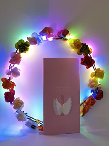 Flower Headband,7Pcs Flower Crown Garland Headband Flower Headdress Floral Headband for Women Girls Hair Accessories Birthday Wedding Festival Pa