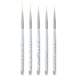 Sularpek Nail Art Brushes, 5 pcs Detail Nail Brushes, Nail Art Liner Brushes, Nail Art Design Painting Brush for DIY & Professional Use,Detailer,