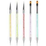 Sularpek Nail Art Brushes, 5 Pcs Nail Design Brush,Nail Art Pen, Dotting Tool, With Nail Extension Gel Brush, Nail Art Design Pen Painting Tools,