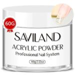 Saviland Acrylic Powder-60g Clear Acrylic Powder Large Capacity Acrylic Nail Powder Polymer Professional Acrylic Application for Nail Extension F