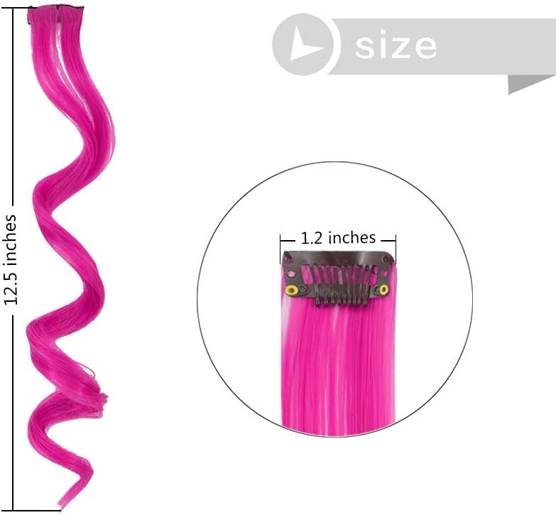 Dreamlover Clip in Coloured Hair Extensions for Kids, Kids Hair Extensions for Girls, Rainbow Hair Accessories for Girls, 24 PCS