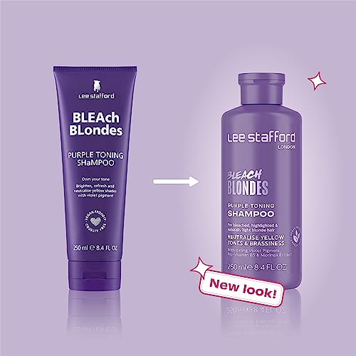 Lee Stafford Bleach Blondes Purple Toning Shampoo | A Weekly Toning Purple Shampoo for Blonde Hair Cleansing