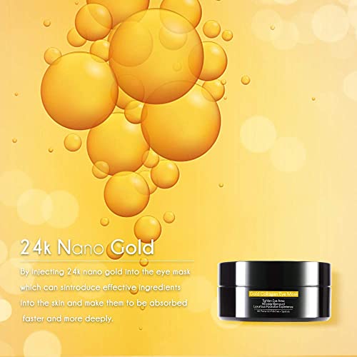Gold Under Eye Mask Isdream Anti Aging Anti Wrinkle Under Eye Gel Pads Collagen Eye Mask for Dark Circles Under Eye Bags Removal with Hyaluronic