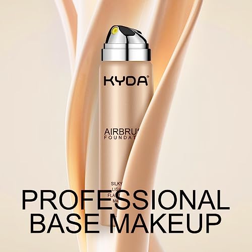 KYDA AirBrush Foundation Spray, Silky Foundation Makeup, High Coverage Smooth Creamy Finish, Lasting Lightweight Breathable, Moisturizing Makeup