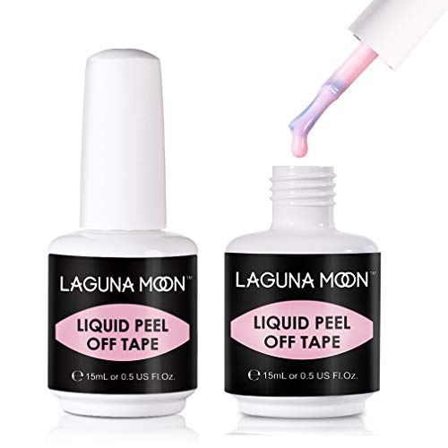 Lagunamoon Liquid Latex Peel Off Tape Skin Protector for Nail Art, 15ML 0.5 FL Oz, Pink