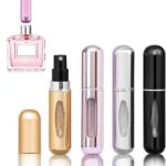 4PCS 5ml Perfume Atomiser Refillable Bottles Portable Mini Spray Travel Bottle Easy to Refill Empty Atomizer Bottle for Purse Handbag Pocket Lugg